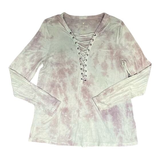 American Eagle Outfitters Tops - American Eagle Soft & Sexy T V-Neck Medium Color Lilac